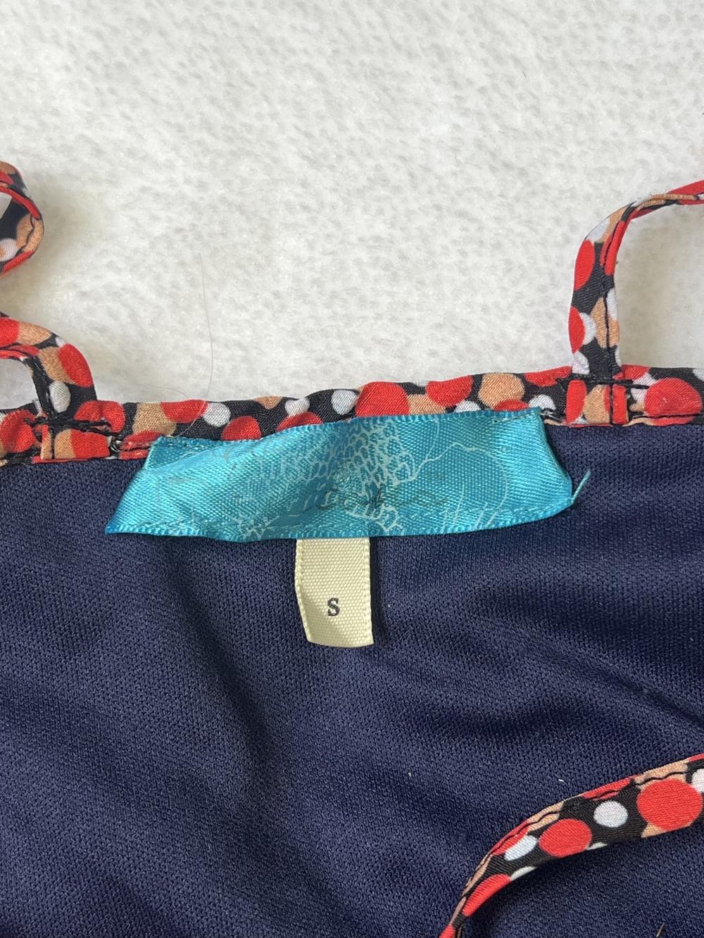 Francesca's‎ Collections Navy Floral Midi Dress with Cream Flowers - Picture 3 of 5